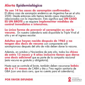 Alerta epidemiológica Sarampión